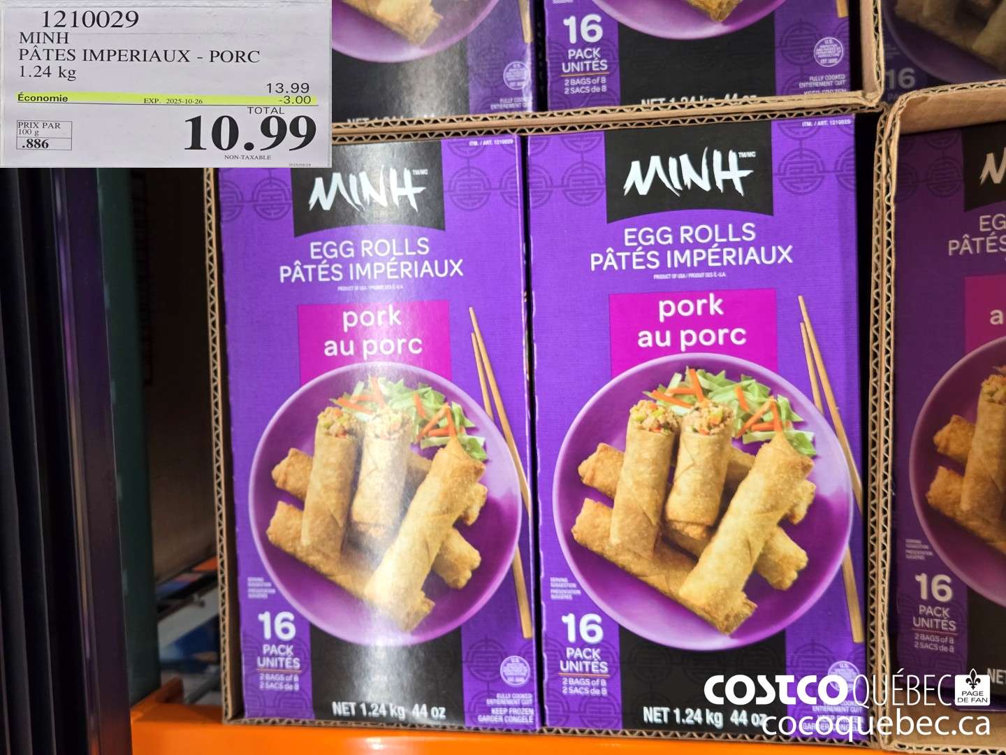 1210029 MINH PaTES IMPERIAUX - PORC 1.24 kg ($3.00 INSTANT SAVINGS EXPIRES ON 2025-10-26) $10.99