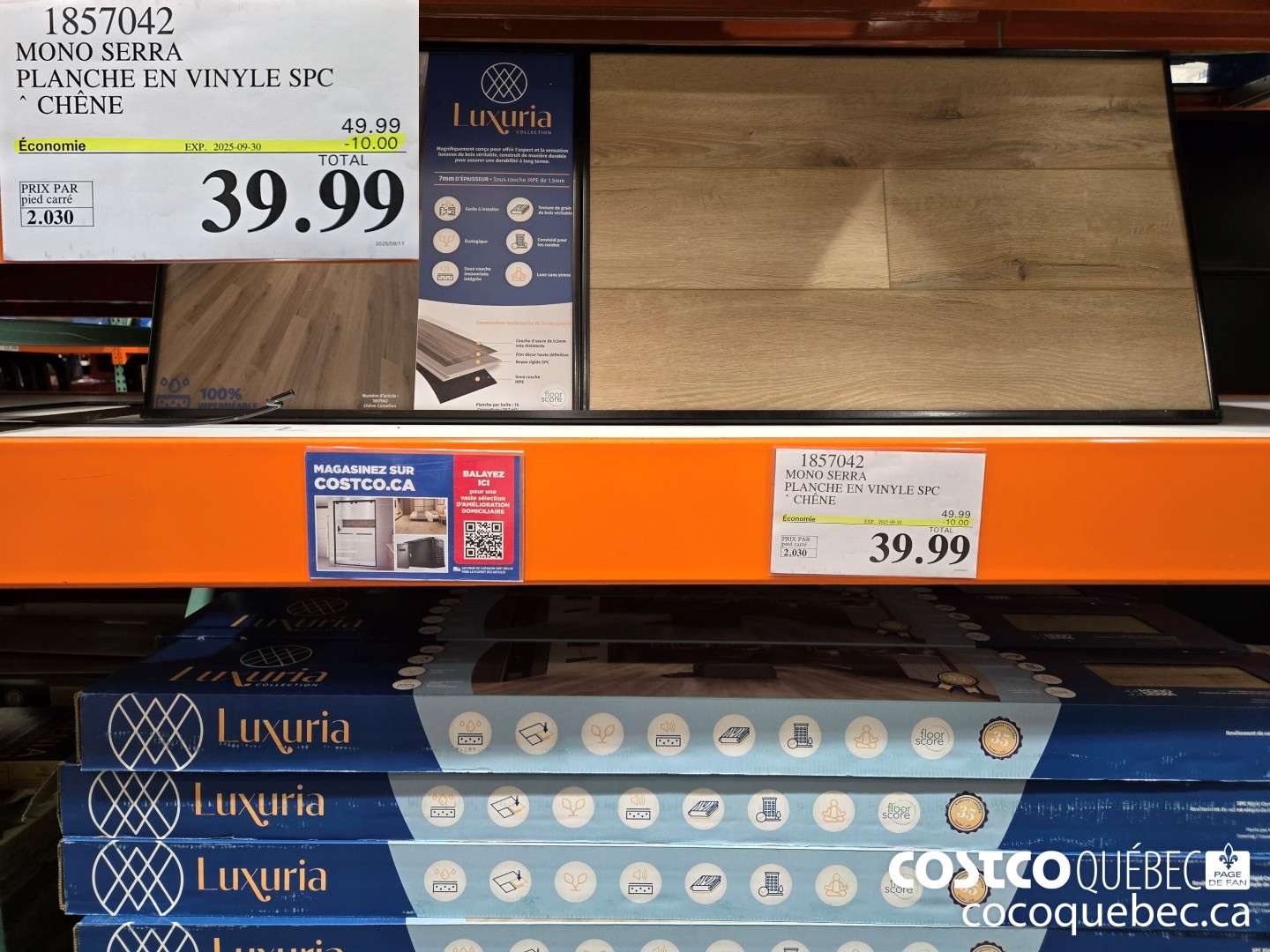 1857042 MONO SERRA PLANCHE EN VINYLE SPC * CHENE  ($10.00 INSTANT SAVINGS EXPIRES ON 2025-09-30) $39.99