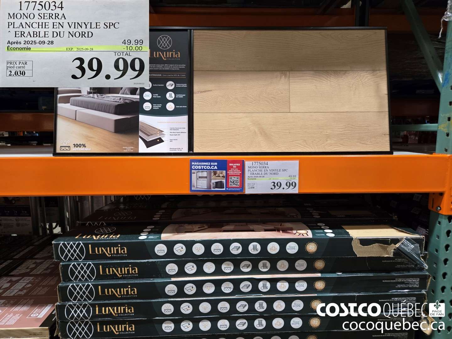 1775034 MONO SERRA PLANCHE EN VINYLE SPC ERABLE DU NORD  ($10.00 INSTANT SAVINGS EXPIRES ON 2025-09-28) $39.99