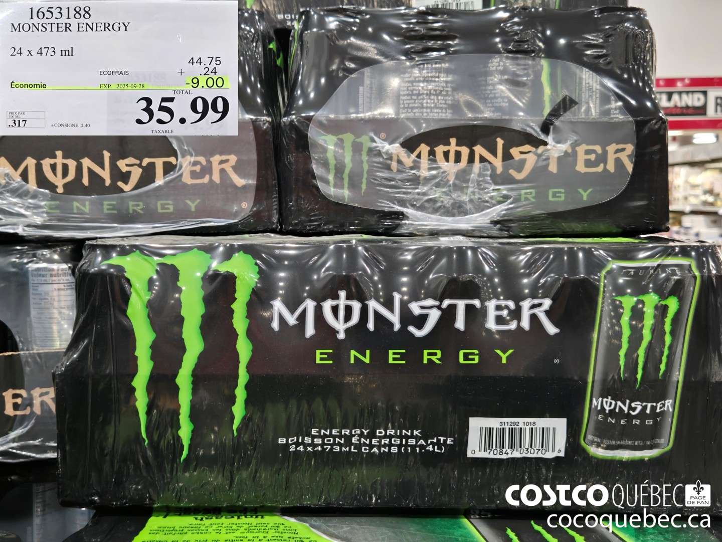 1653188 MONSTER ENERGY  ($9.00 INSTANT SAVINGS EXPIRES ON 2025-09-28) $35.99