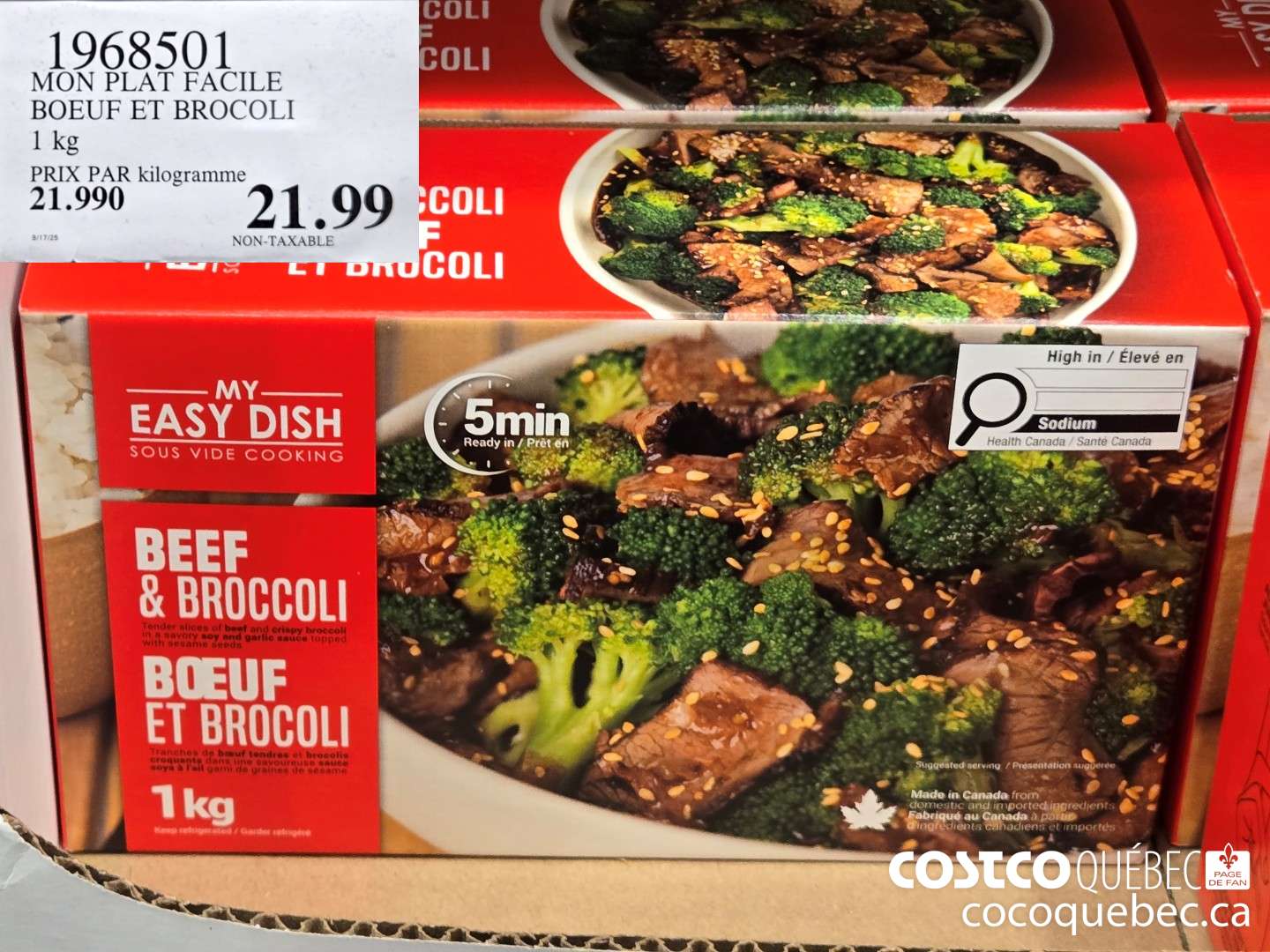 1968501 MON PLAT FACILE BOEUF ET BROCOLI  $21.99