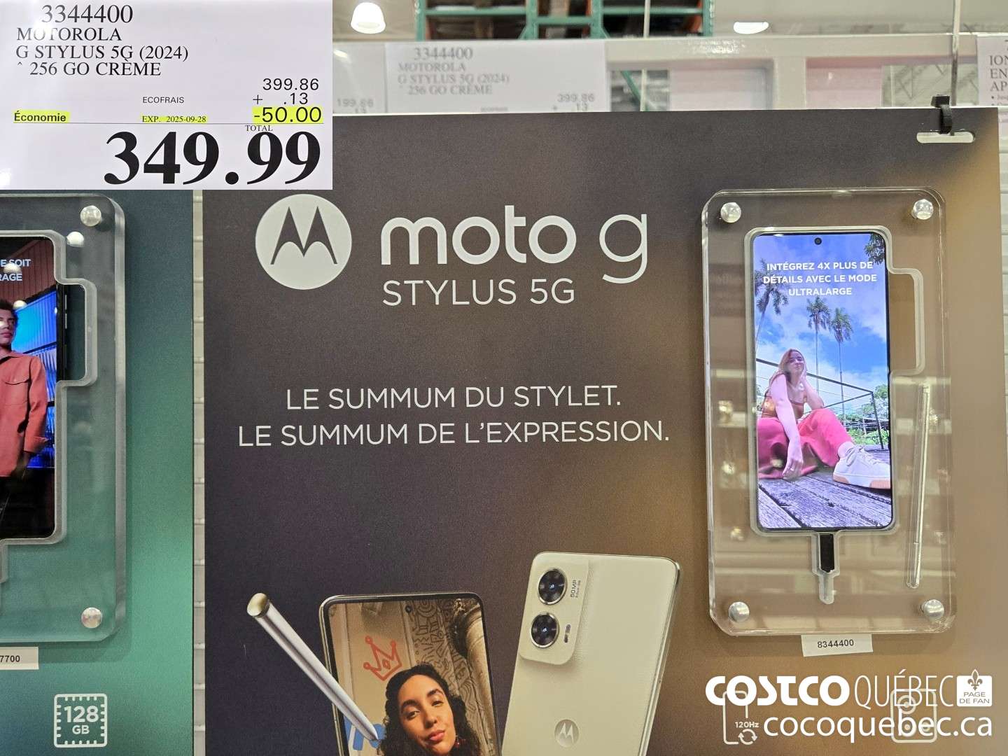 3344400 MOTOROLA G STYLUS 5G (2024) * 256 GO CREME  ($60.00 INSTANT SAVINGS EXPIRES ON 2025-09-28) $349.99
