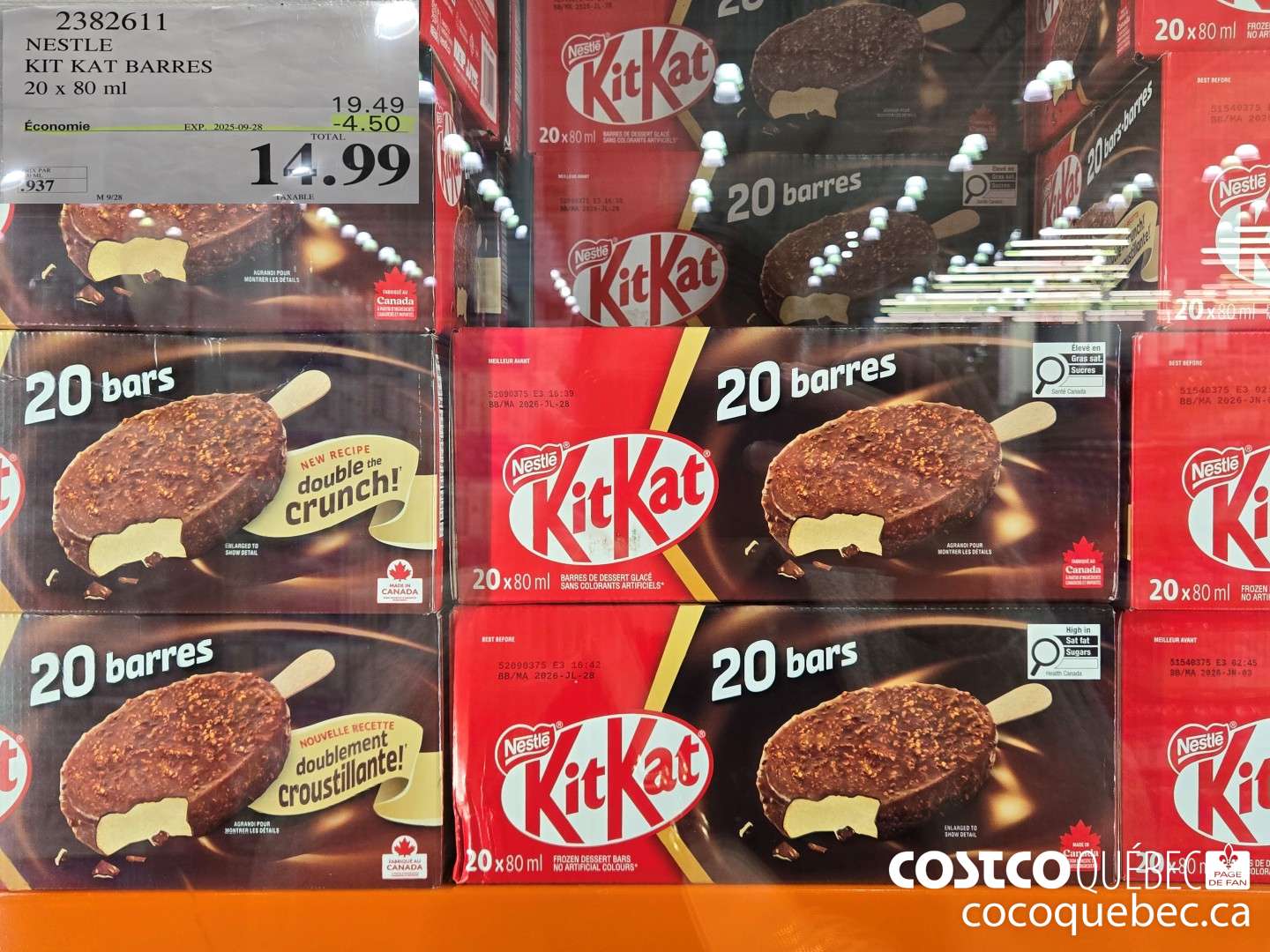 2382611 NESTLE KI IT-KAT BARRES 20 x 80 ml  ($4.00 INSTANT SAVINGS EXPIRES ON 2025-09-28) $14.99