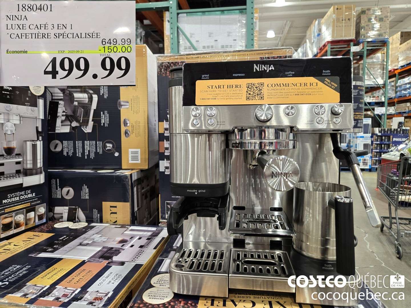1880401 NINJA LUXE CAFE 3 EN 1 “CAFETIERE SPECIALISEE  ($150.00 INSTANT SAVINGS EXPIRES ON 2025-09-21) $499.99