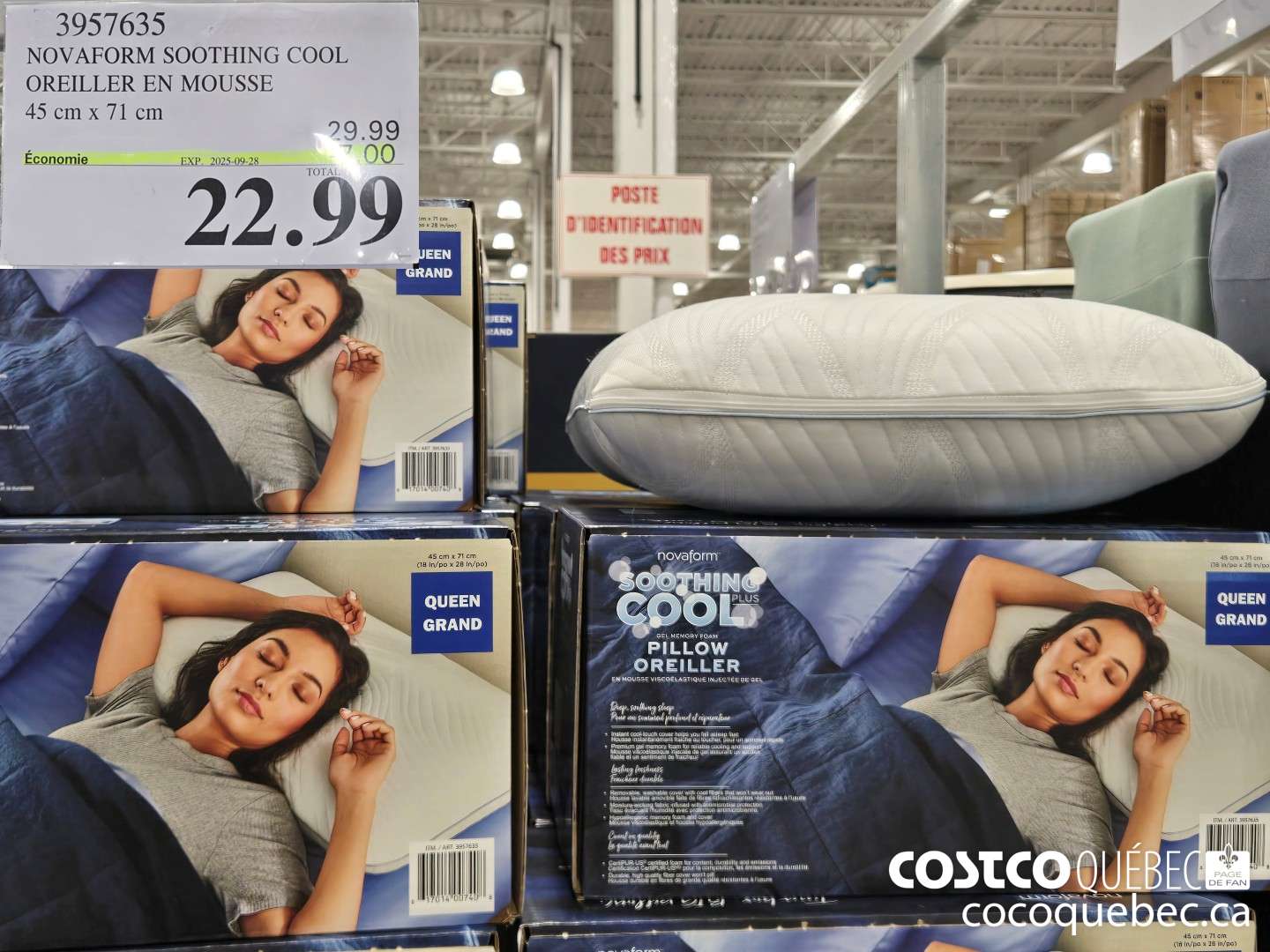 3957635 NOVAFORM SOOTHING COOL OREILLER EN MOUSSE VISCOELASTIQUE  ($8.00 INSTANT SAVINGS EXPIRES ON 2025-09-28) $6.99