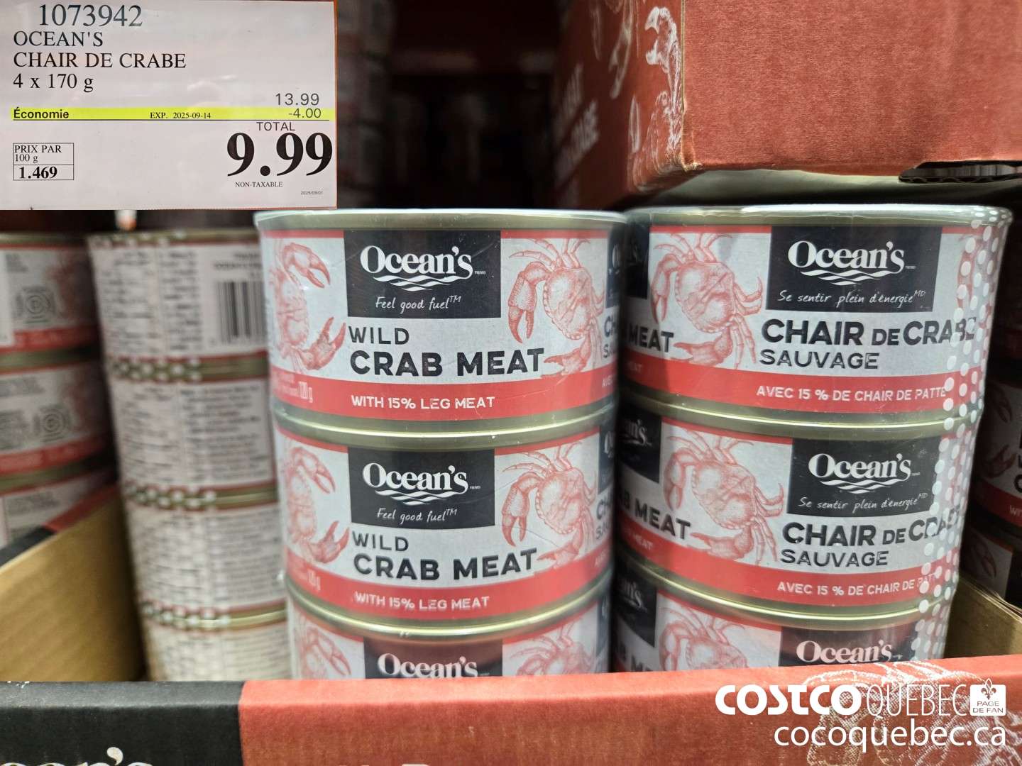 1073942 OCEAN'S CHAIR DE CRABE 4x 170 G  ($4.00 INSTANT SAVINGS EXPIRES ON 2025-09-14) $9.99