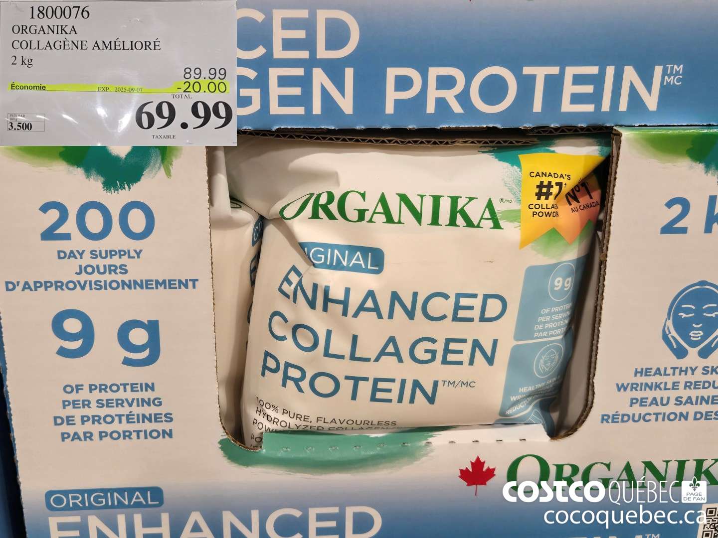 1800076 ORGANIKA COLLAGENE AMELIORE  ($20.00 INSTANT SAVINGS EXPIRES ON 2025-09-07) $69.99