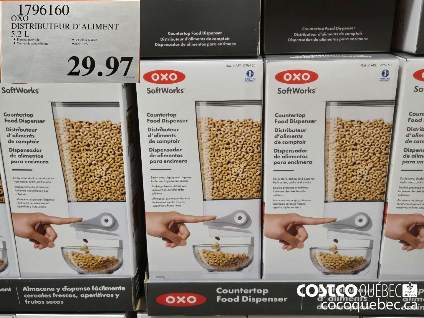 1796160 OXO DISTRIBUTEUR D'ALIMENT  $29.97