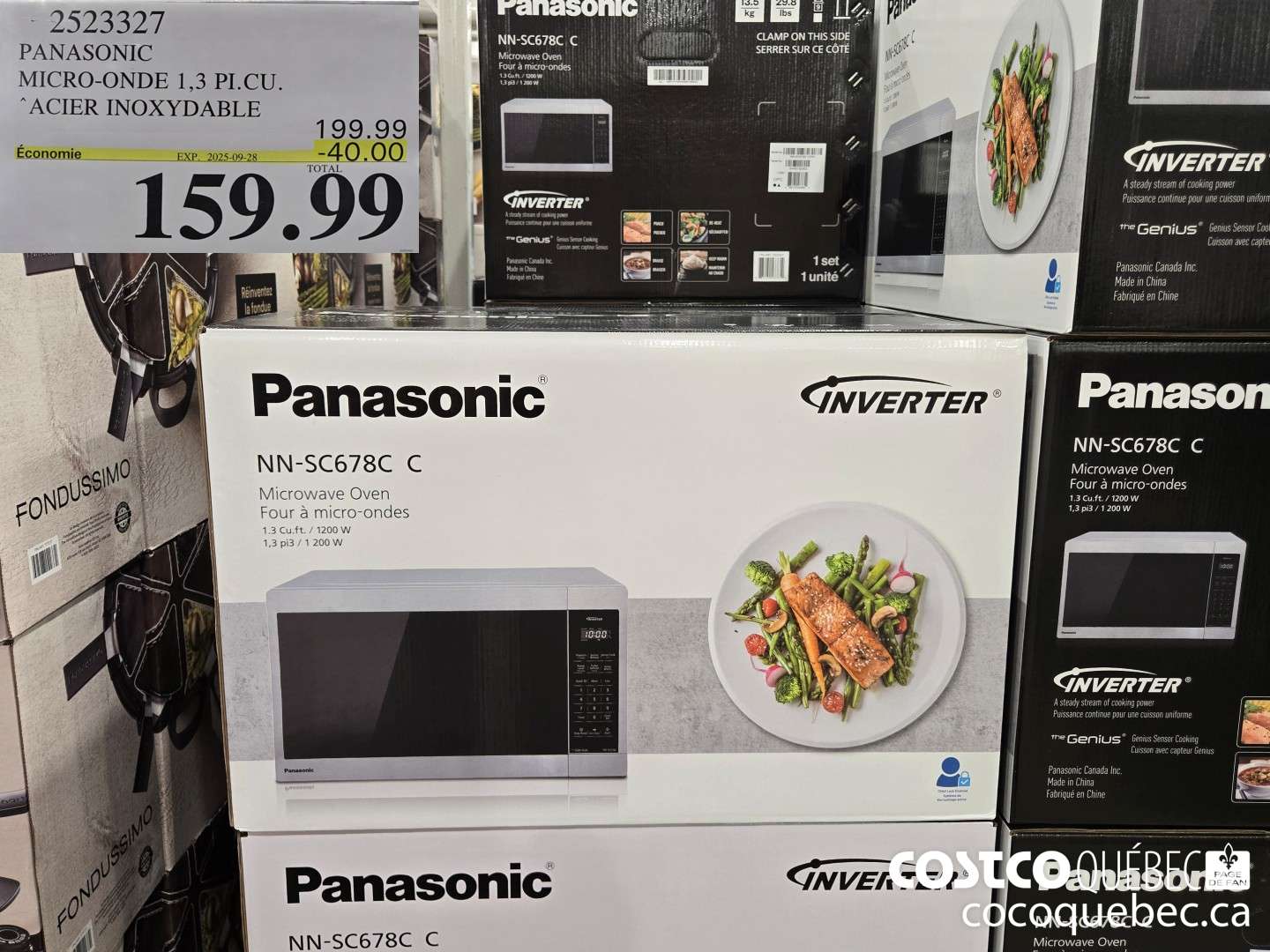 2523327 PANASONIC MICRO-ONDE 1,3 PI.CU.  ($40.00 INSTANT SAVINGS EXPIRES ON 2025-09-28) $159.99