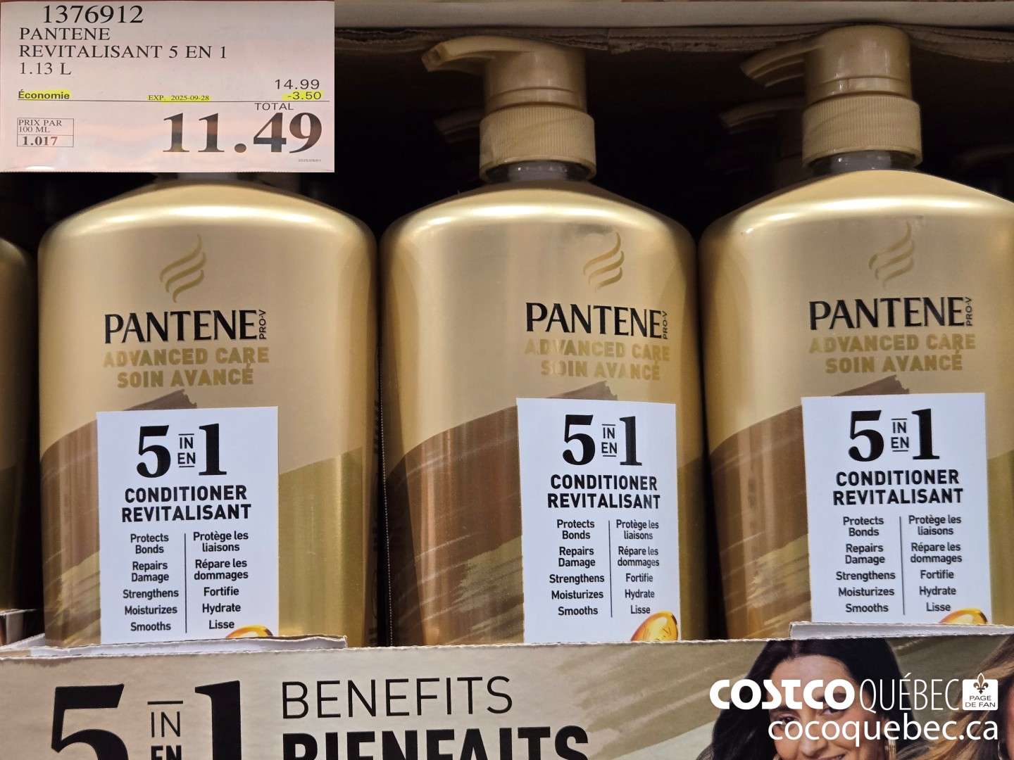 1376912 PANTENE REVITALISANT 5 EN 1 3.50 OFF'  ($3.50 INSTANT SAVINGS EXPIRES ON 2025-09-28) $11.49