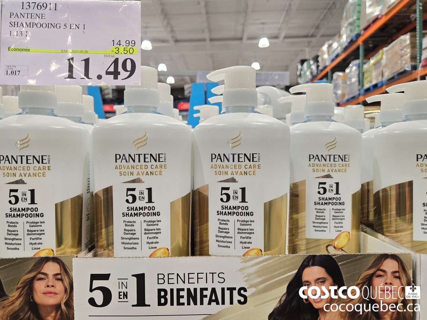 1376911 PANTENE SHAMPOOING 5 EN 1  ($3.50 INSTANT SAVINGS EXPIRES ON 2025-09-28) $11.49
