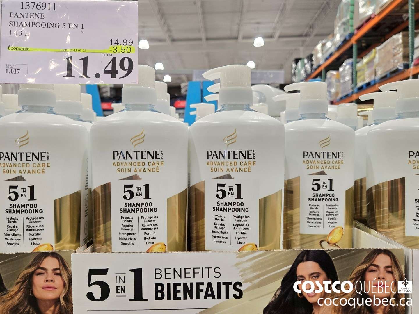 1376911 PANTENE SHAMPOOING 5 EN 1  ($3.50 INSTANT SAVINGS EXPIRES ON 2025-09-28) $11.49