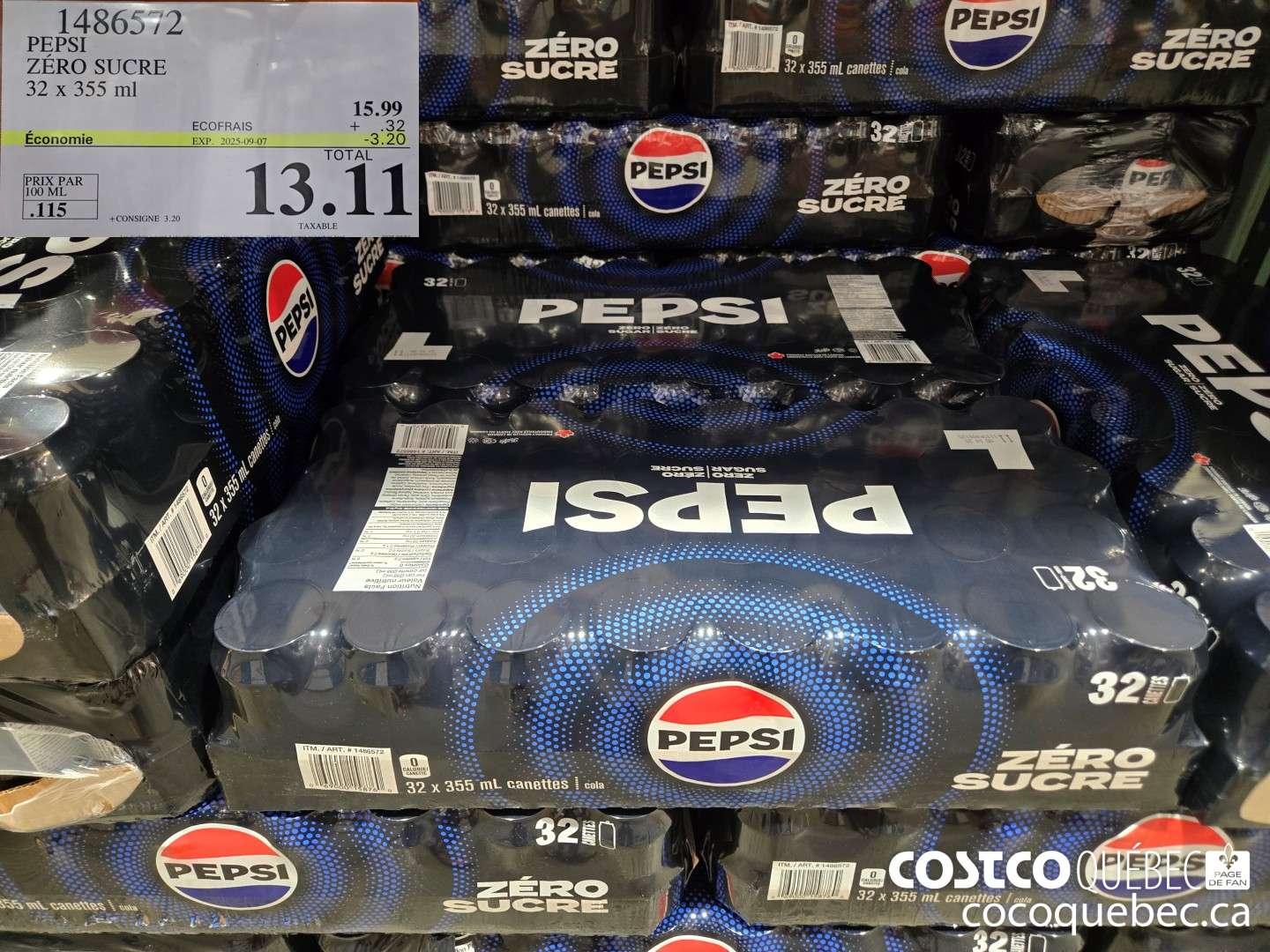 1486572 PEPSI ZERO  ($3.20 INSTANT SAVINGS EXPIRES ON 2025-09-07) $13.11