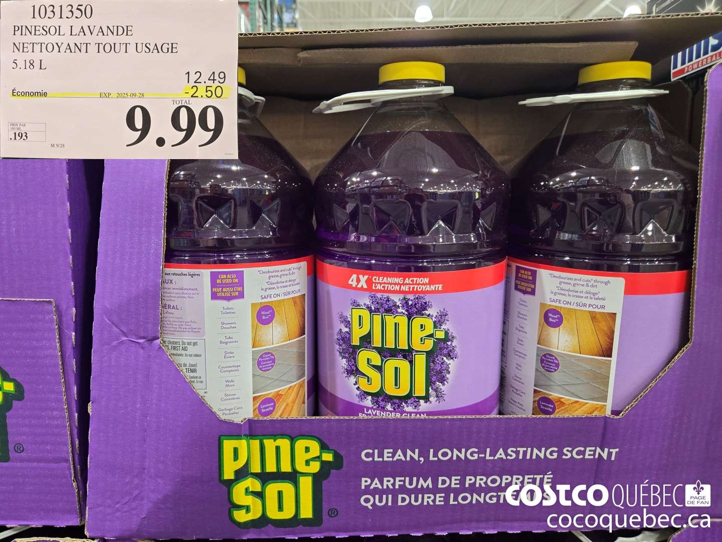 1031350 PINESOL LAVANDE NETTOYANT TOUT USAGE  ($2.50 INSTANT SAVINGS EXPIRES ON 2025-09-28) $9.99