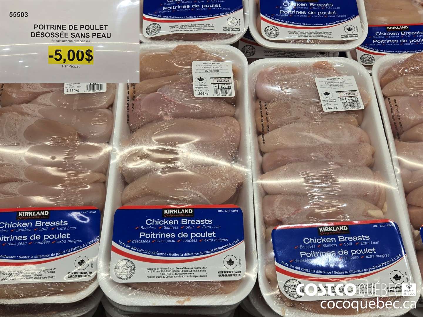 55503 POITRINE DE POULET DESOSSEE SANS PEAU  ($5.00 INSTANT SAVINGS)