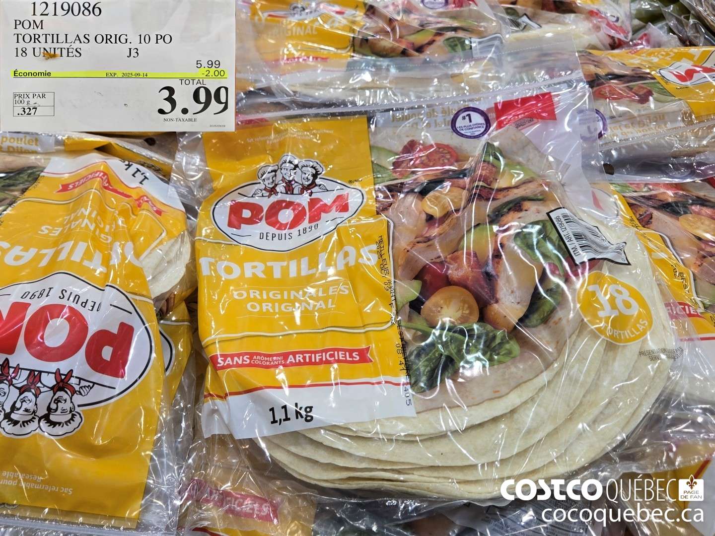 1219086 POM 3 TORTILLAS ORIG. 10 PO 18 UNITES ($2.00 INSTANT SAVINGS EXPIRES ON 2025-09-14) $3.99