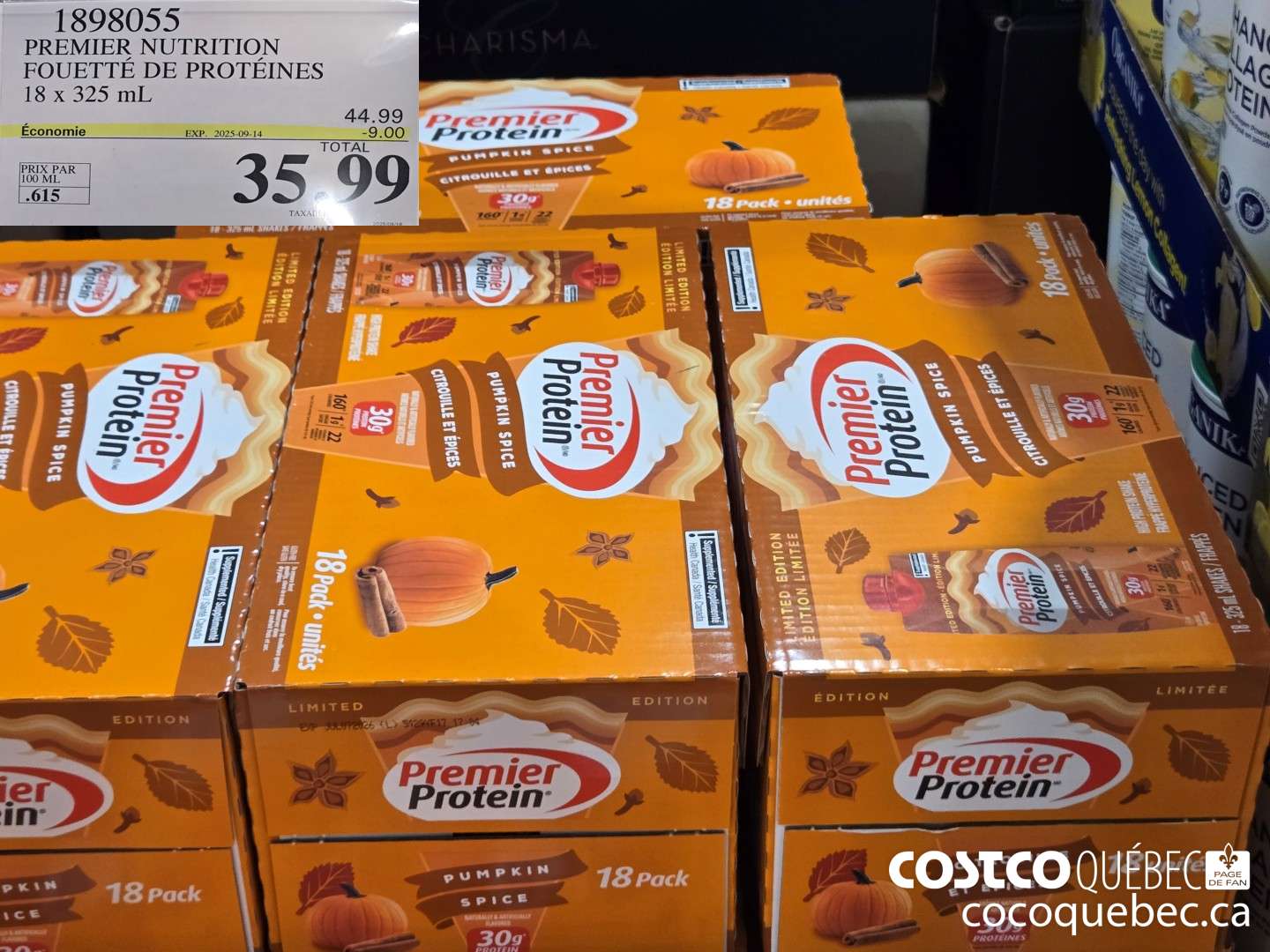 1898055 PREMIER NUTRITION HOUETTE DE PROTEINES 18 x 325 mL ($9.00 INSTANT SAVINGS EXPIRES ON 2025-09-14) $35.99