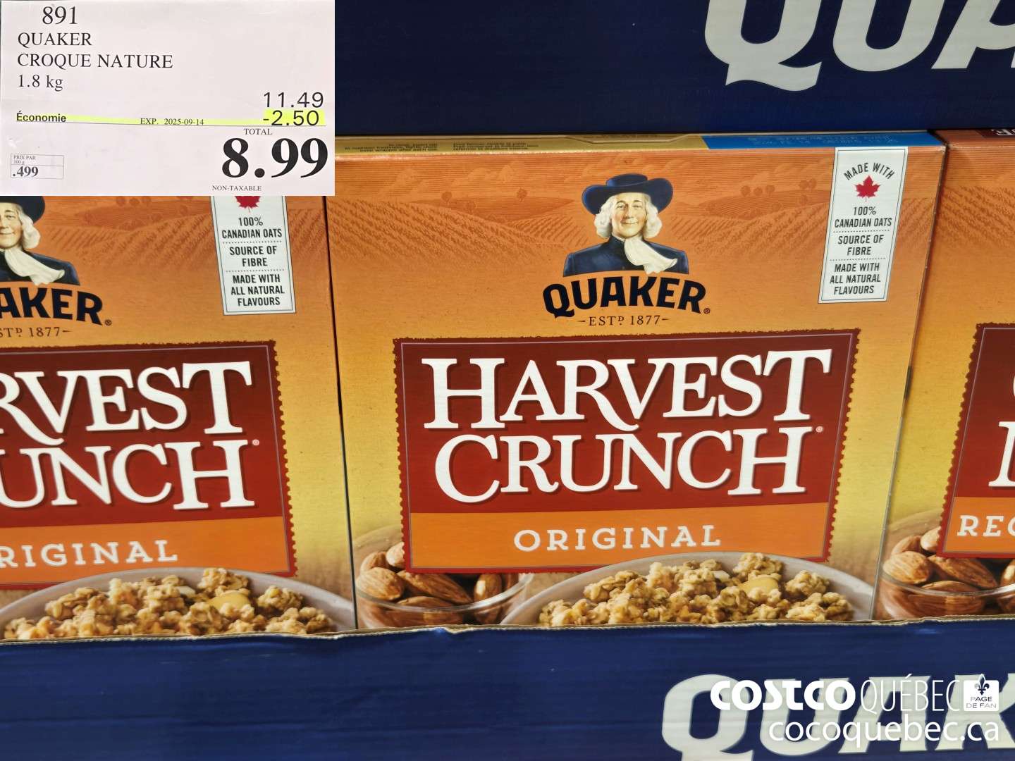 891 QUAKER CROQUE NATURE  ($2.50 INSTANT SAVINGS EXPIRES ON 2025-09-14) $8.99