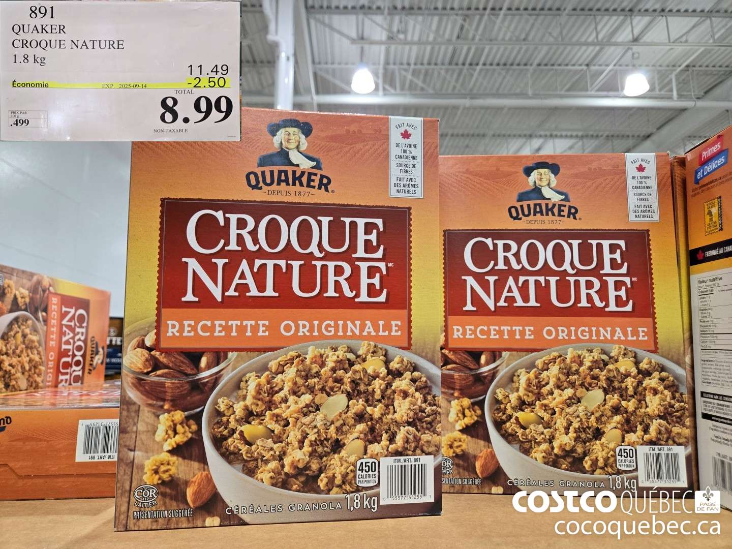 891 QUAKER CROQUE NATURE  ($2.50 INSTANT SAVINGS EXPIRES ON 2025-09-14) $8.99