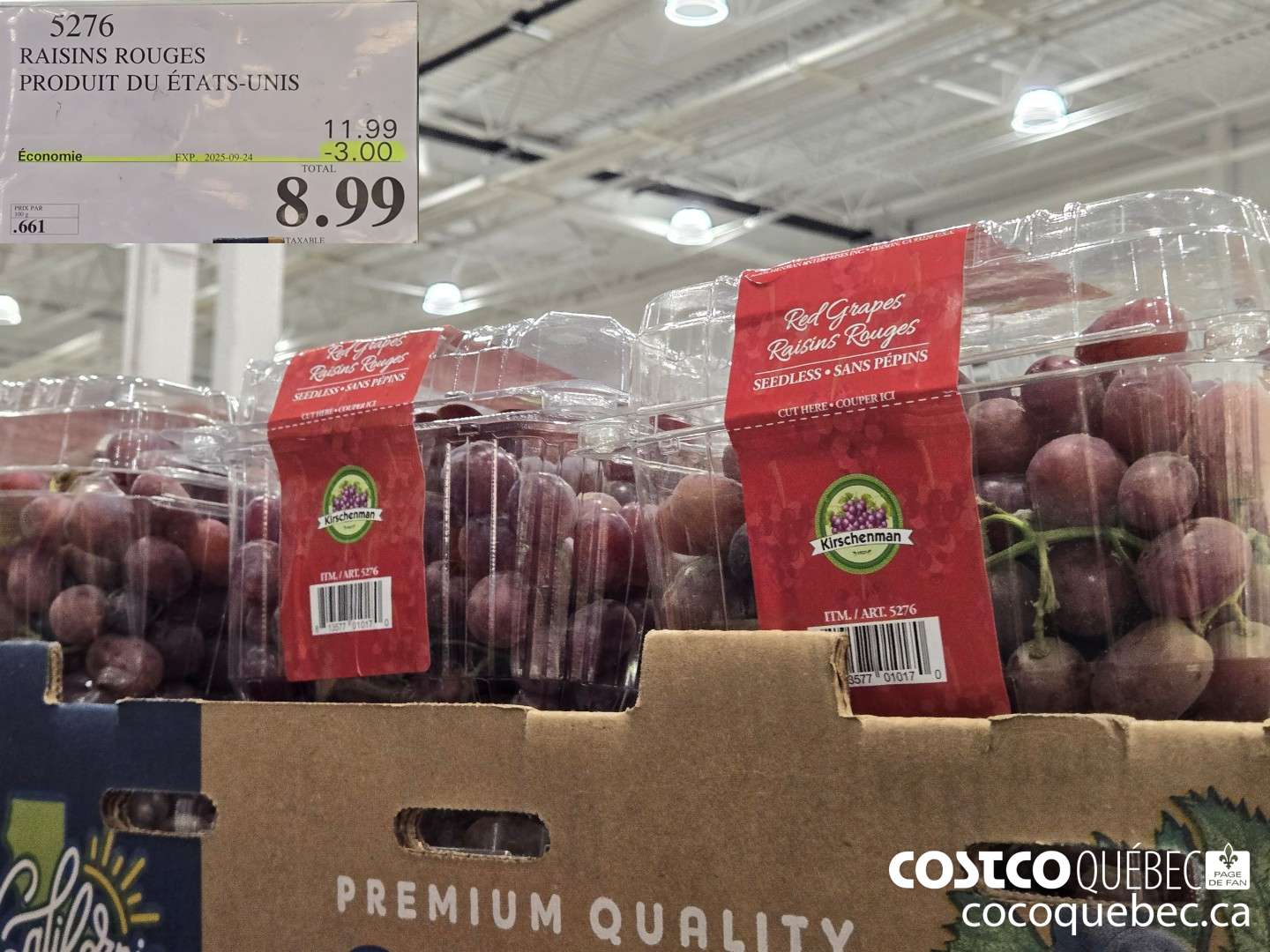 5276 RAISINS ROUGES PRODUIT DES ETATS-UNIS  ($3.00 INSTANT SAVINGS EXPIRES ON 2025-09-24) $8.99