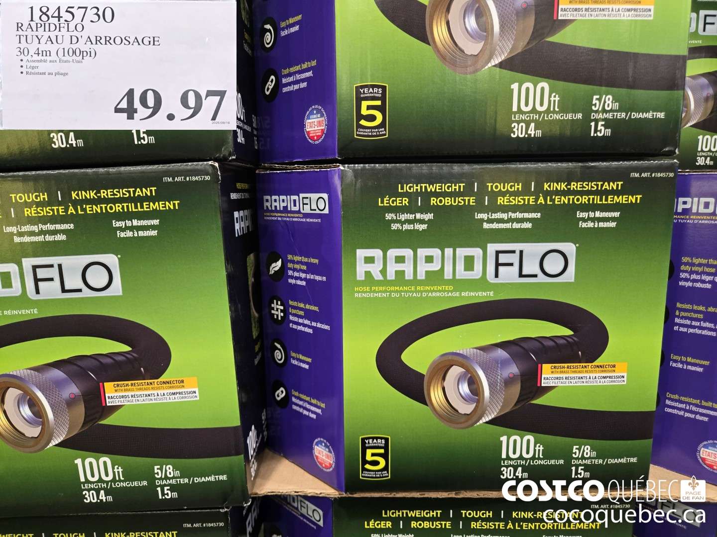 1845730 RAPIDFLO TUYAU D'ARROSAGE 30,4m (100pi)  $49.97