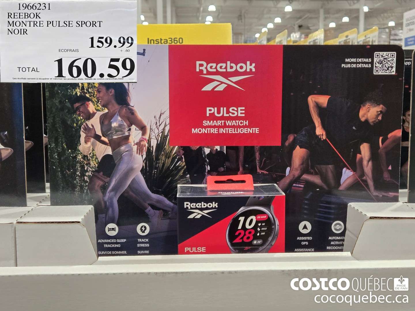 1966231 REEBOK MONTRE PULSE SPORT NOIR  $160.59