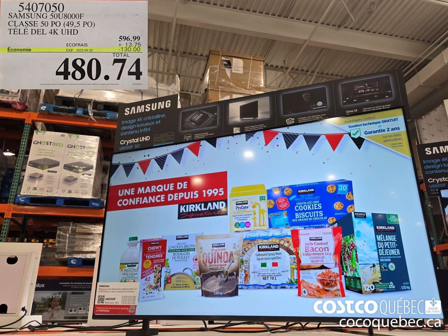 5407050 SAMSUNG 50U8000F CLASSE 50 PO (49,5 PO) TELE DEL 4K UHD  ($130.00 INSTANT SAVINGS EXPIRES ON 2025-09-28) $480.74