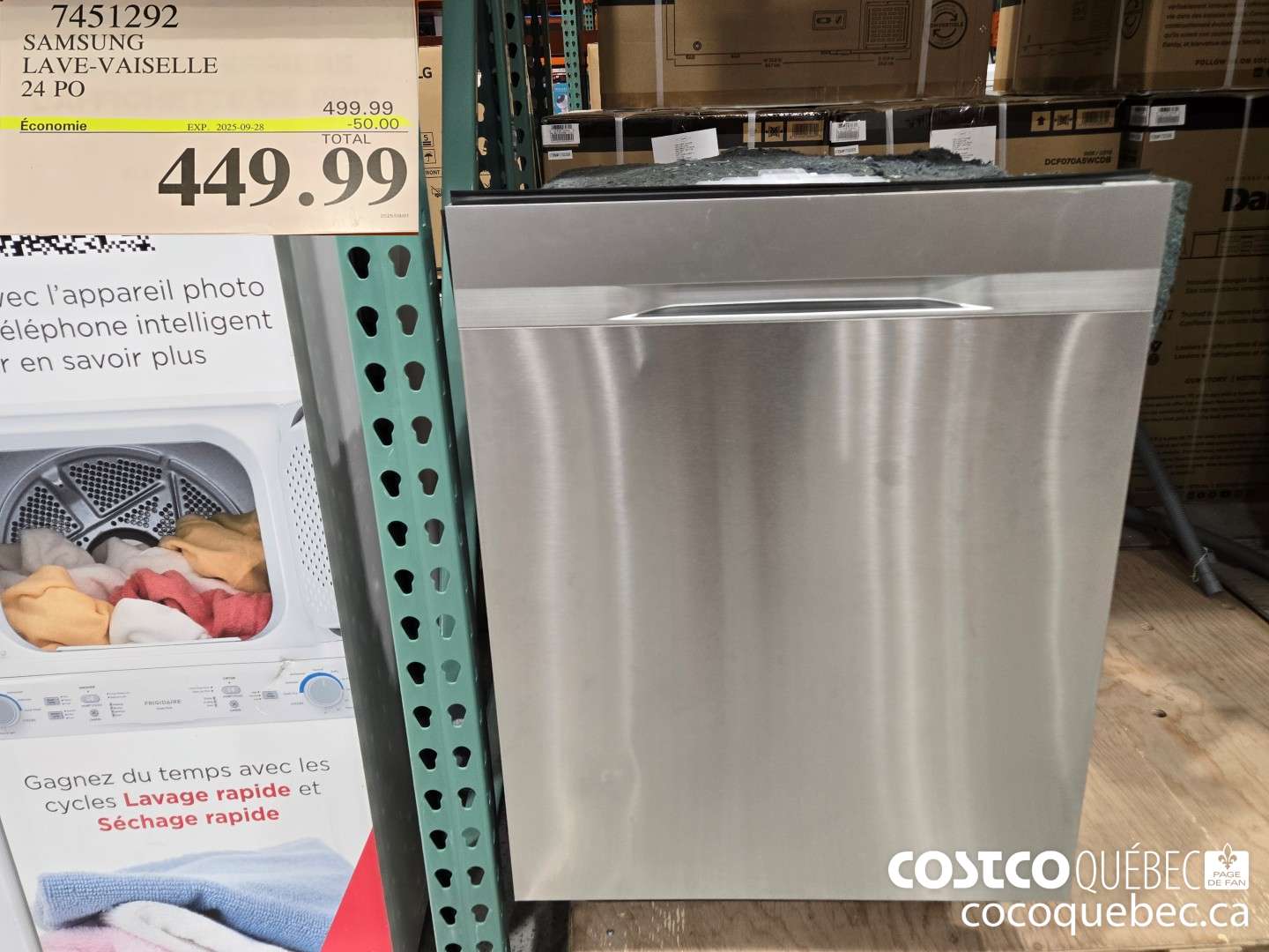 7451292 SAMSUNG LAVE-VAISELLE  ($50.00 INSTANT SAVINGS EXPIRES ON 2025-09-28) $449.99
