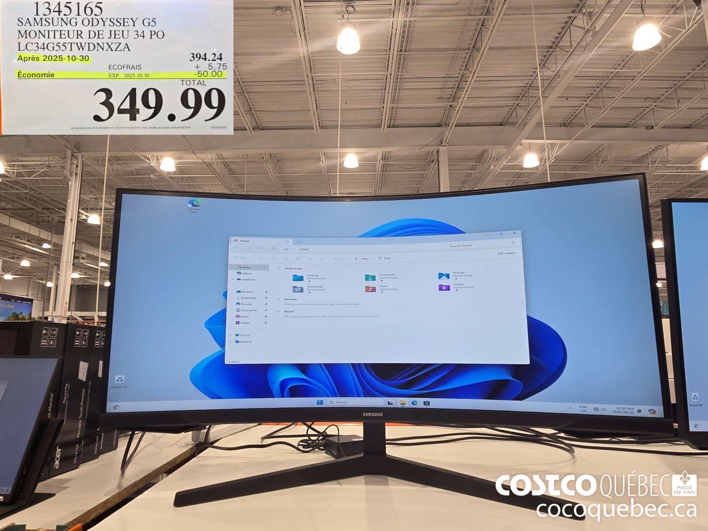 1345165 SAMSUNG ODYSSEY G5 MONITEUR DE JEU 34 PO  ($50.00 INSTANT SAVINGS EXPIRES ON 2025-10-30) $349.99