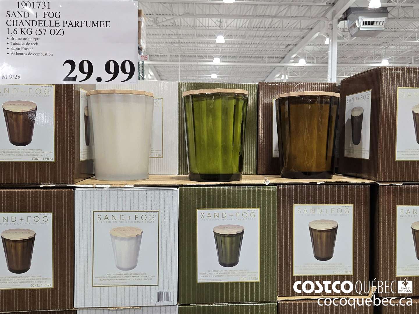 1901731 SAND + FOG CHANDELLE PARFUMEE 1.6 KG  $29.99