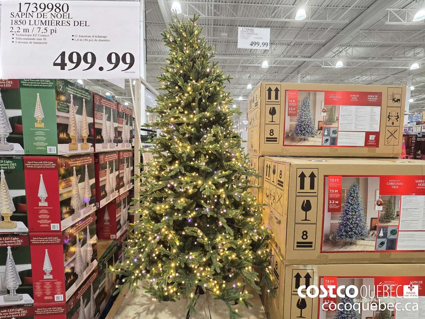 1739980 SAPIN DE NOEL 1850 LUMIERES DEL 2,2 M  $499.99