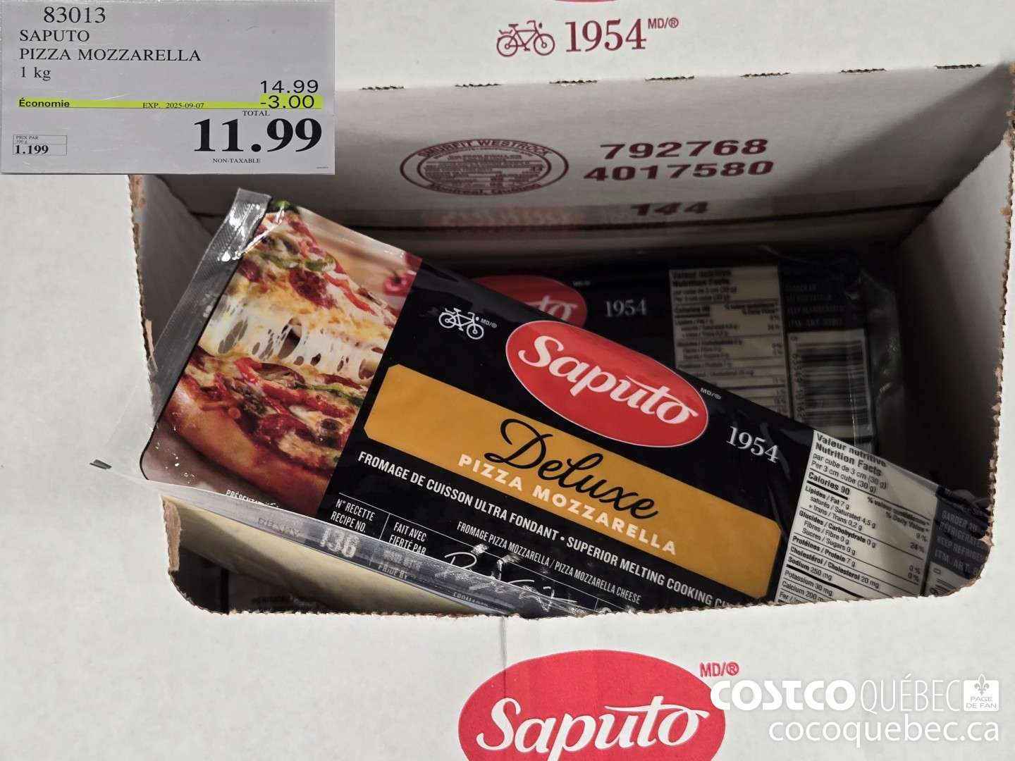 83013 SAPUTO MOZZARELLA  ($3.00 INSTANT SAVINGS EXPIRES ON 2025-09-07) $11.99