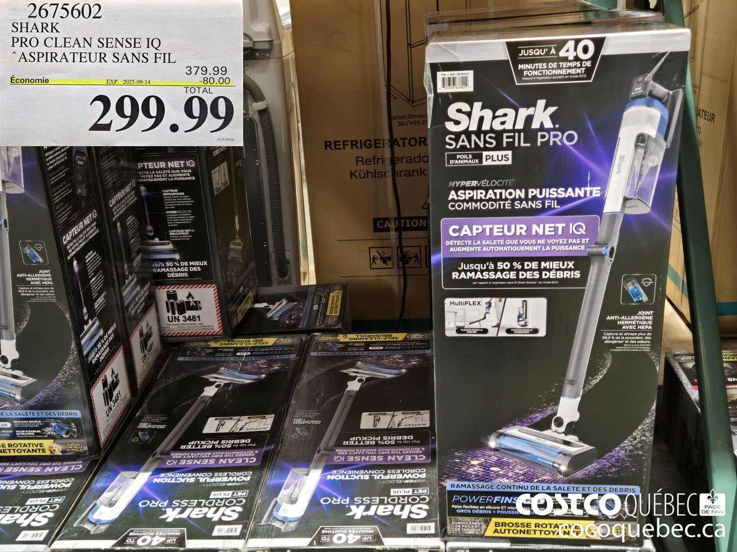 2675602 SHARK PRO CLEAN SENSE IQ ASPIRATEUR SANS FIL  ($80.00 INSTANT SAVINGS EXPIRES ON 2025-09-14) $299.99