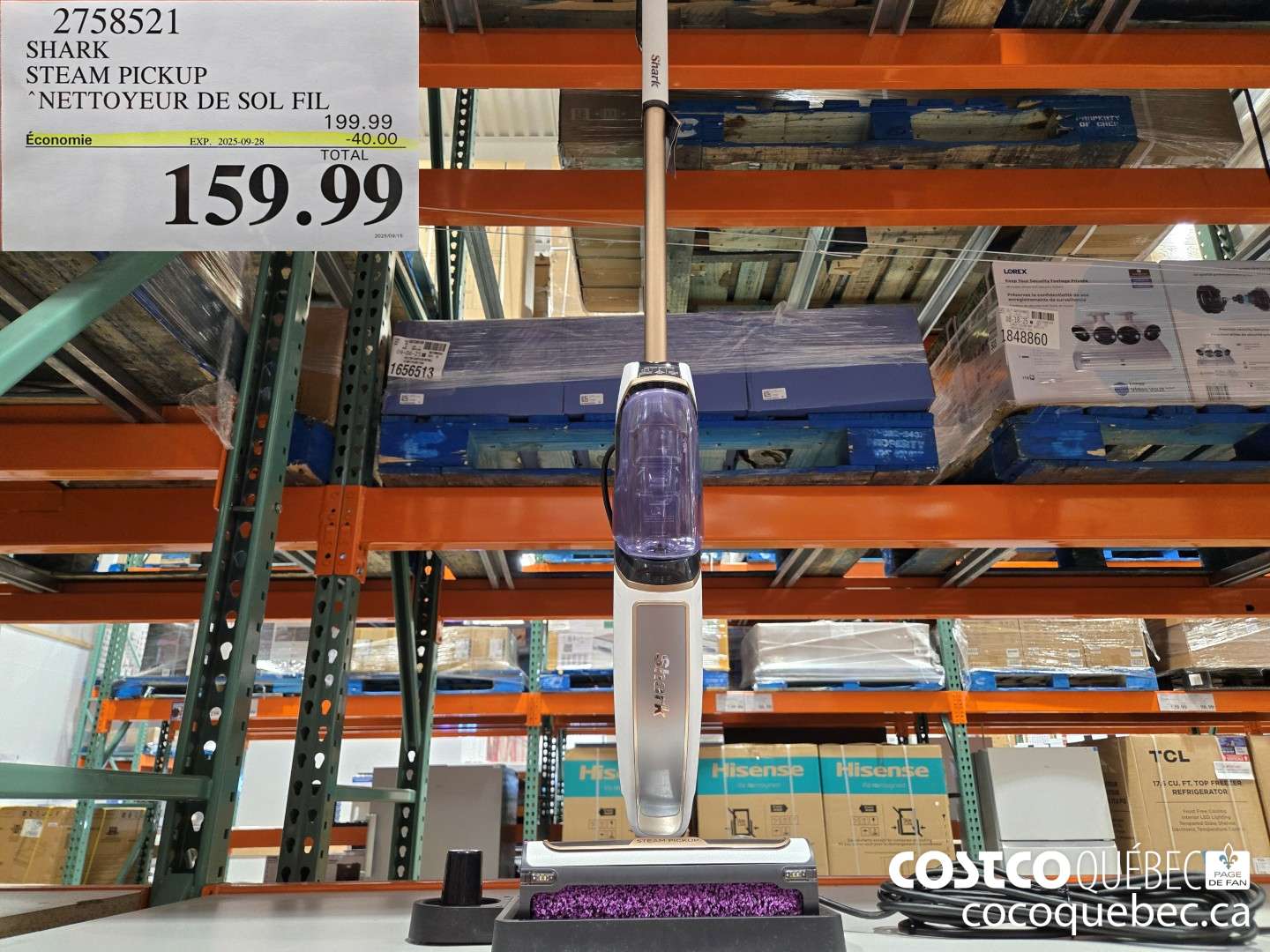 2758521 SHARK STEAM PICKUP ‘NETTOYEUR DE SOL FIL  ($40.00 INSTANT SAVINGS EXPIRES ON 2025-09-28) $159.99