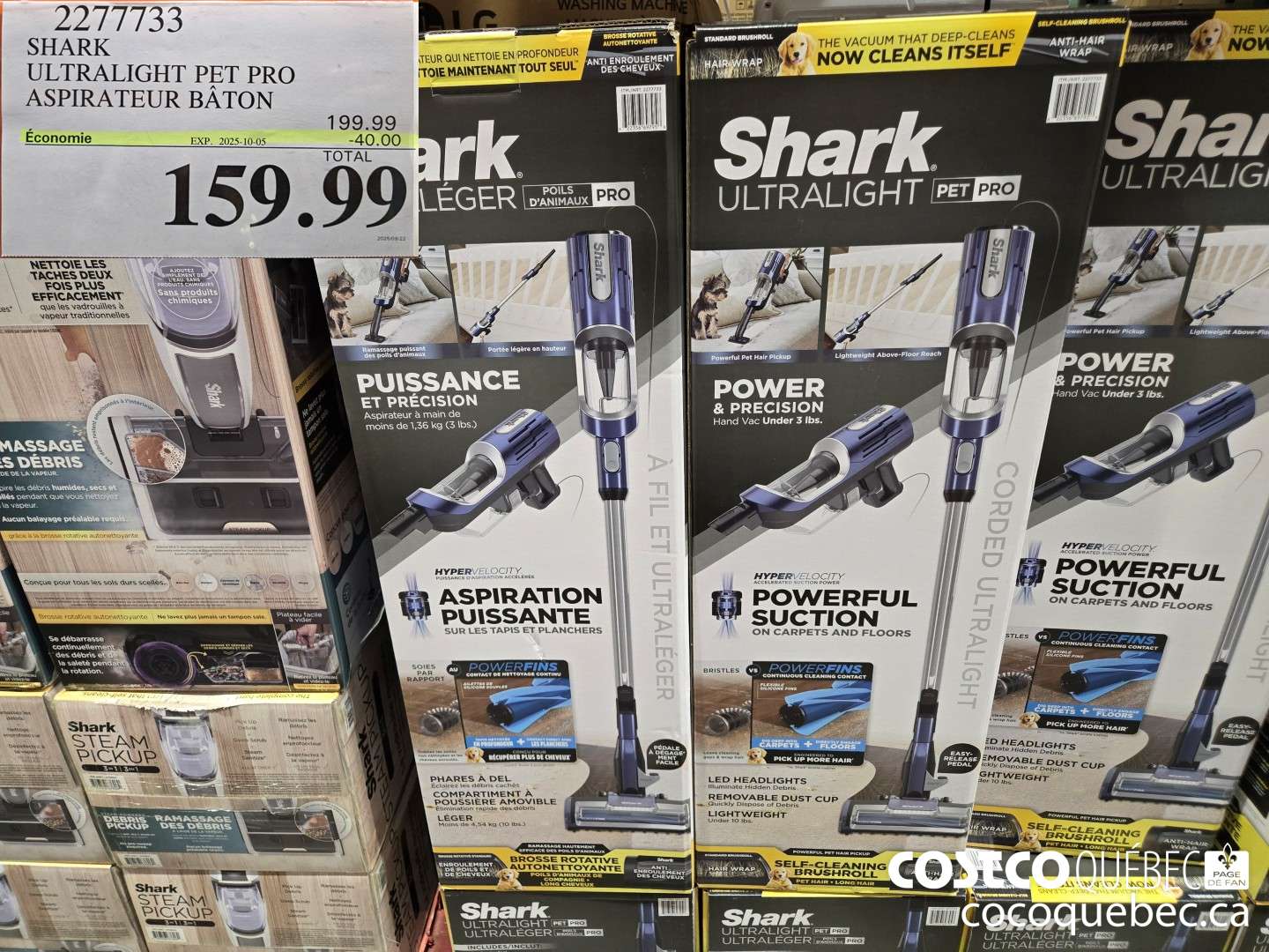 2277733 SHARK ULTRALIGHT PET PRO ASPIRATEUR BATON 2025-10-05 ($40.00 INSTANT SAVINGS) $159.99