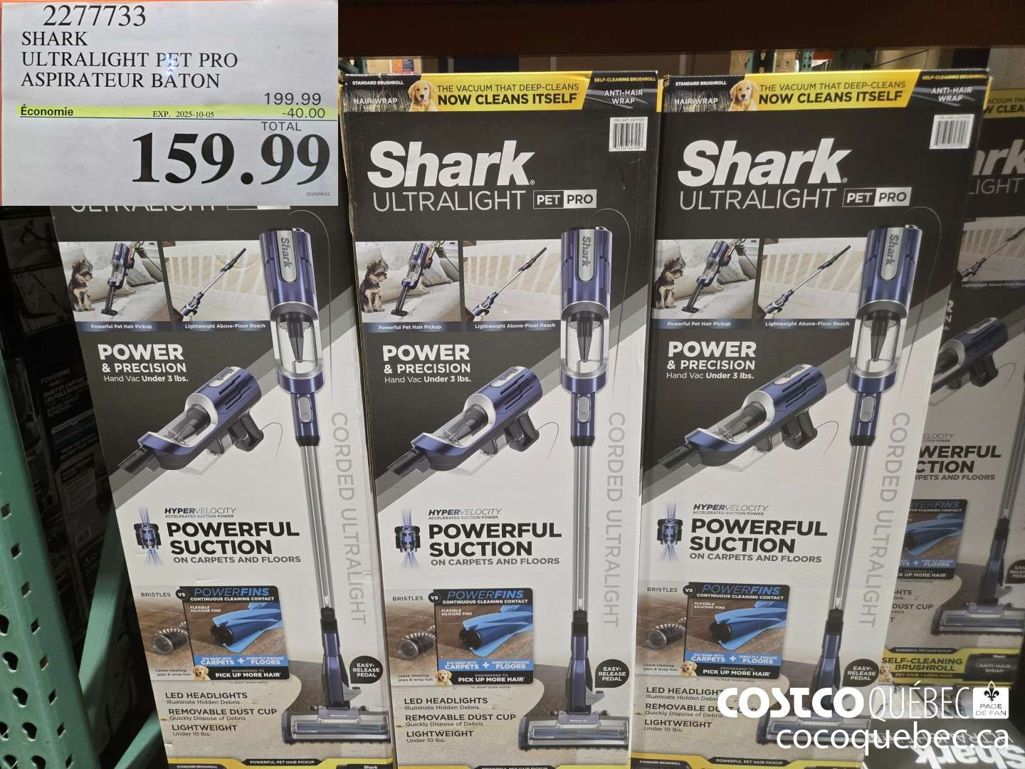 2277733 SHARK ULTRALIGHT PET PRO ASPIRATEUR BATON  ($40.00 INSTANT SAVINGS EXPIRES ON 2025-10-05) $159.99