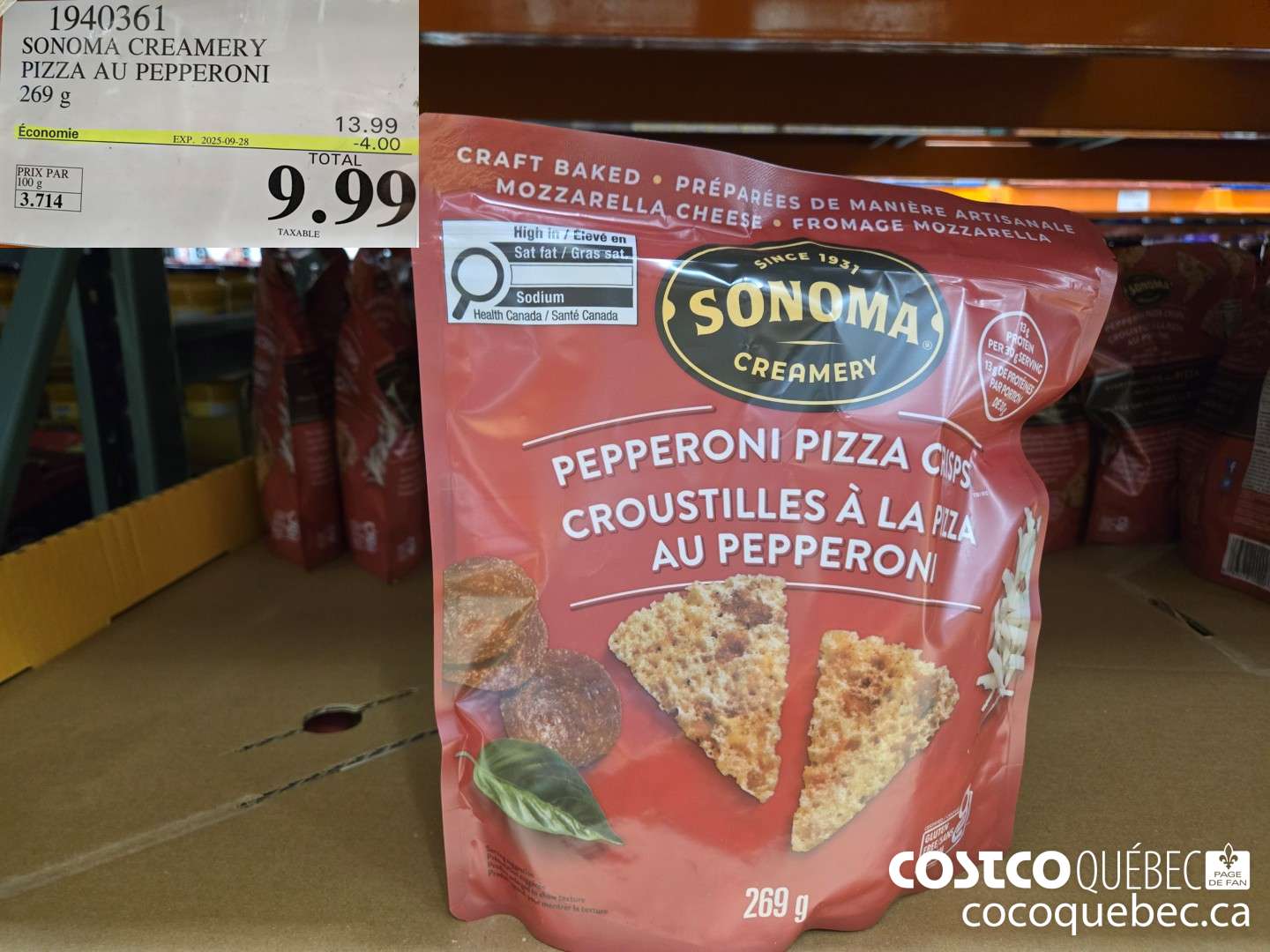 1940361 SONOMA CREAMERY PIZZA AU PEPPERONI 269 g  ($4.00 INSTANT SAVINGS EXPIRES ON 2025-09-28) $9.99
