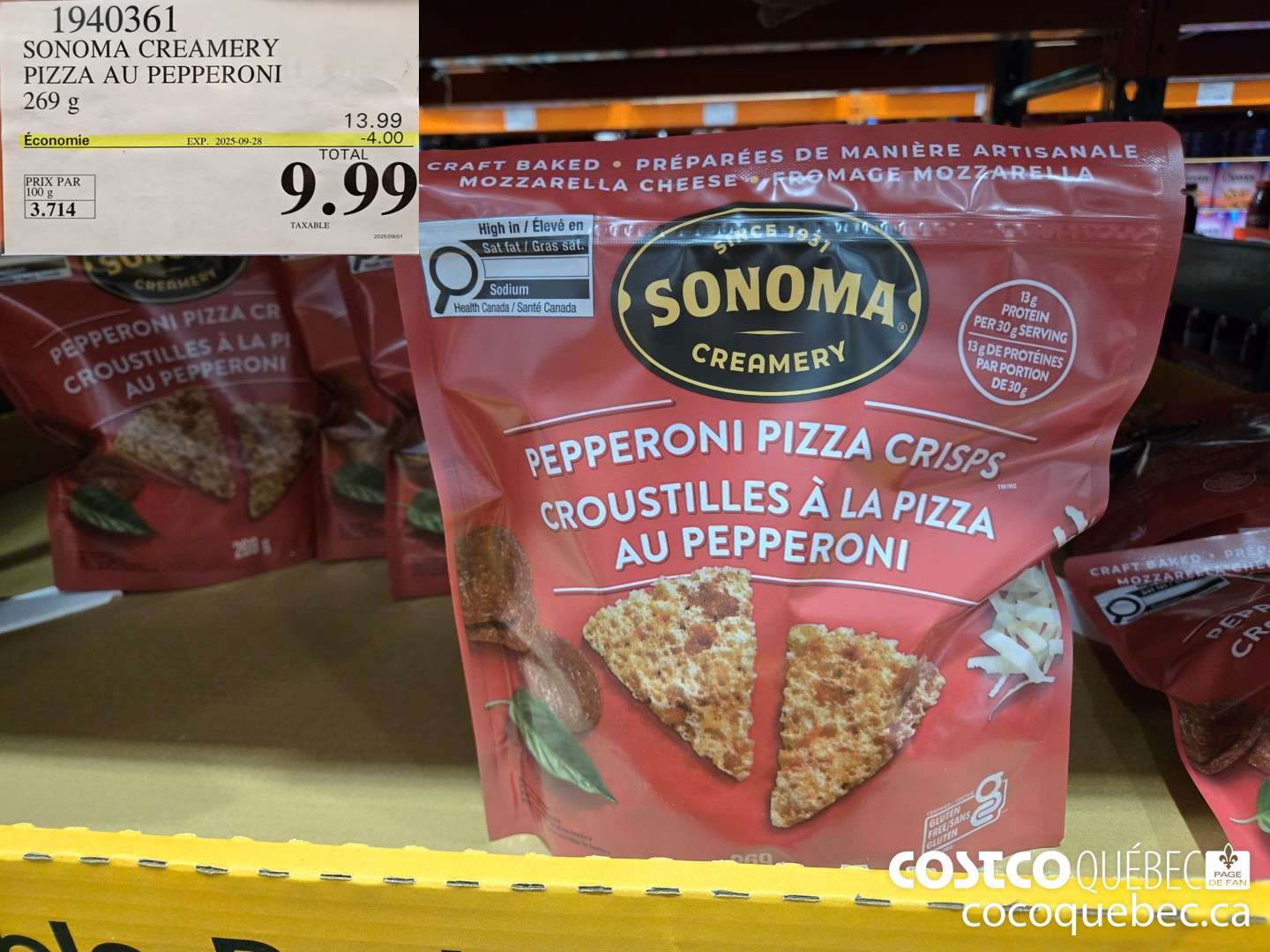 1940361 SONOMA CREAMERY PIZZA AU PEPPERONI 269 g  ($4.00 INSTANT SAVINGS EXPIRES ON 2025-09-28) $9.99