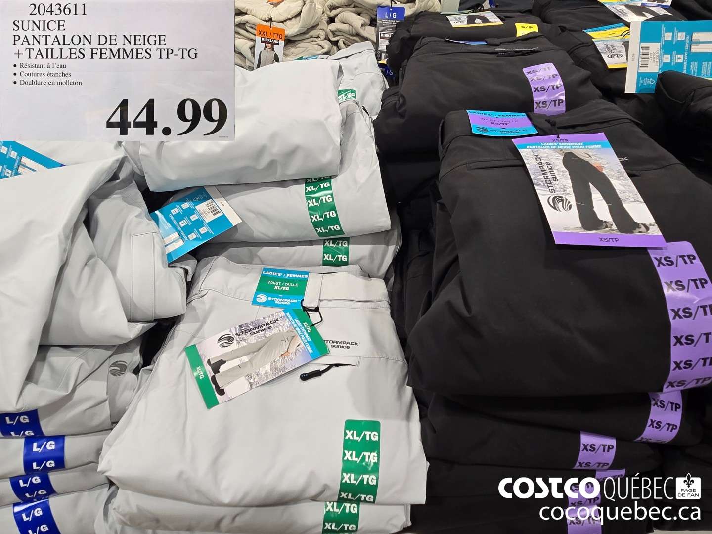 2043611 SUNICE PANTALON DE NEIGE + TAILLES FEMMES TP-TG  $44.99