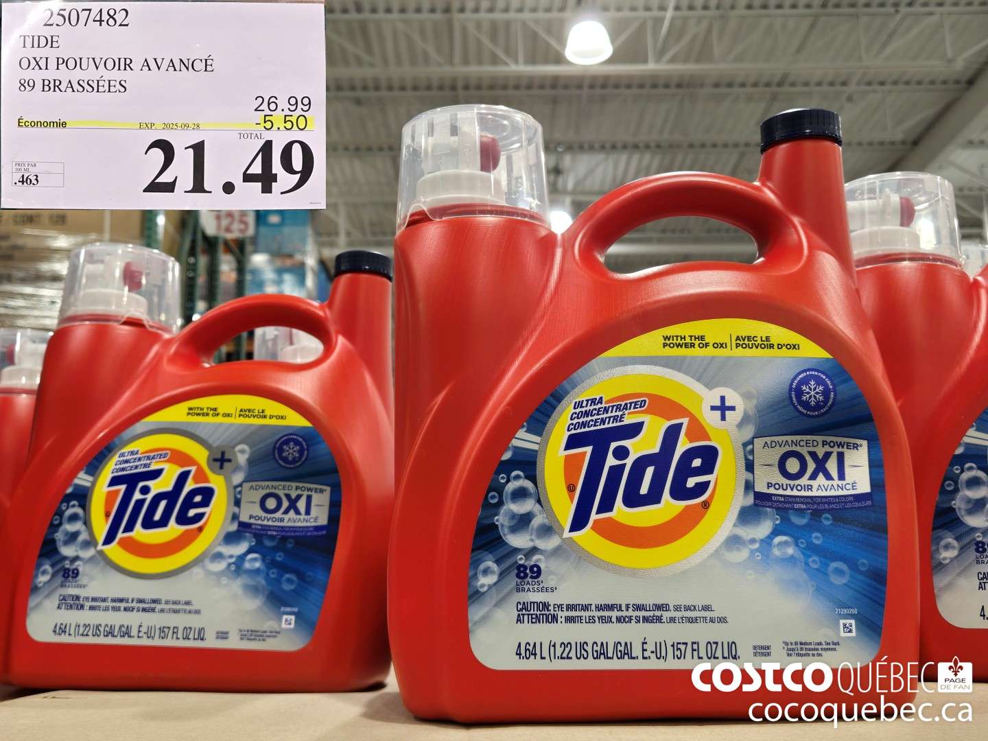 2507482 TIDE ADVANCED POWER 89 BRASSEES  ($5.50 INSTANT SAVINGS EXPIRES ON 2025-09-28) $21.49