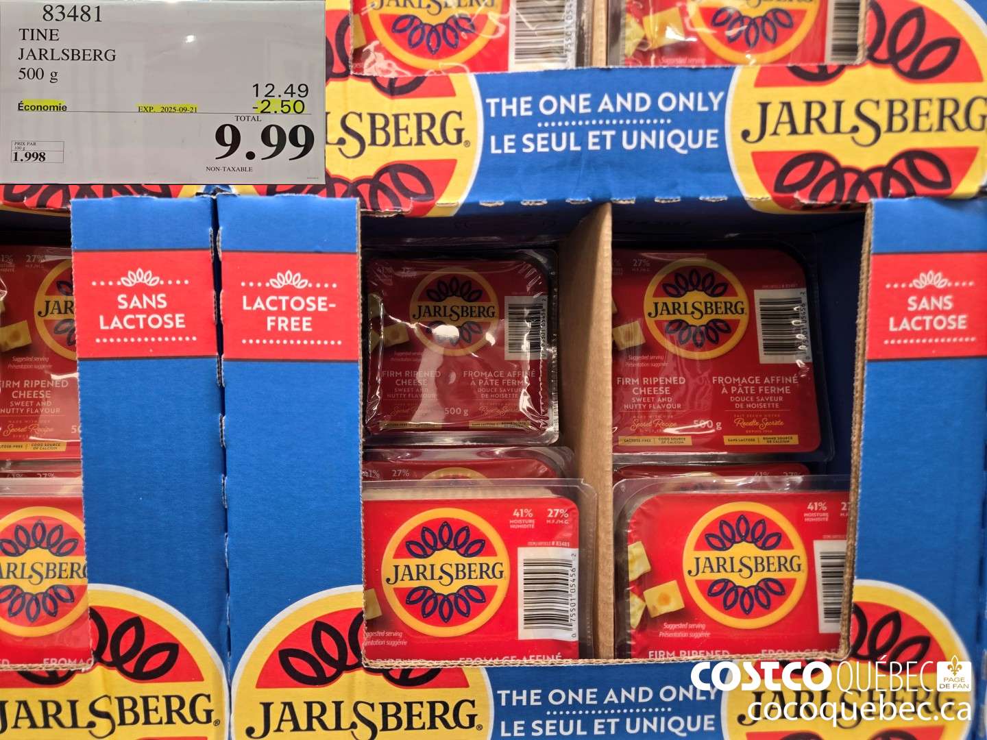83481 TINE JARLSBERG 500 g ($2.50 INSTANT SAVINGS EXPIRES ON 2025-09-21) $9.99