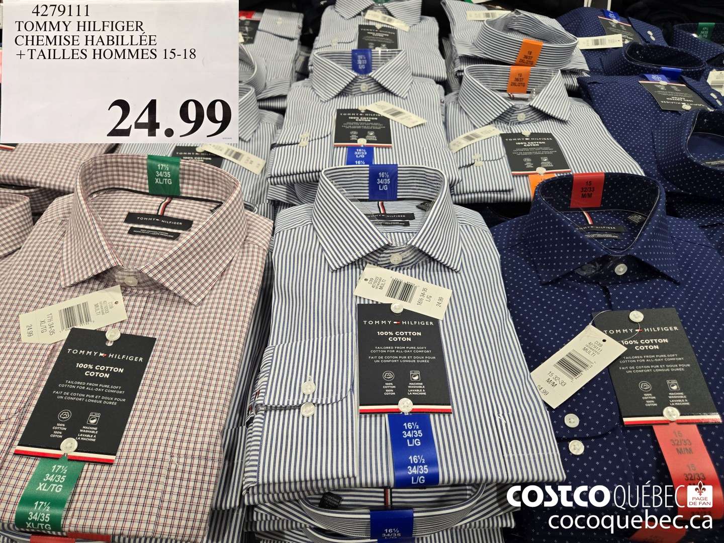 42779111 TOMMY HILFIGER CHEMISE HABILLEE +TAILLES HOMMES 15-18  $24.99