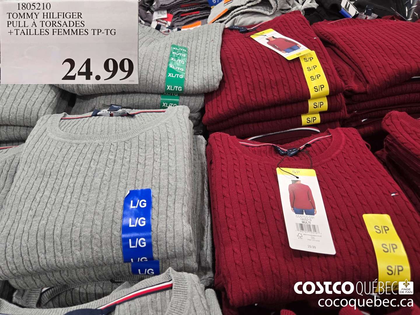 1805210 TOMMY HILFIGER PULL A TORSADES +TAILLES FEMMES TP-TG  $24.99