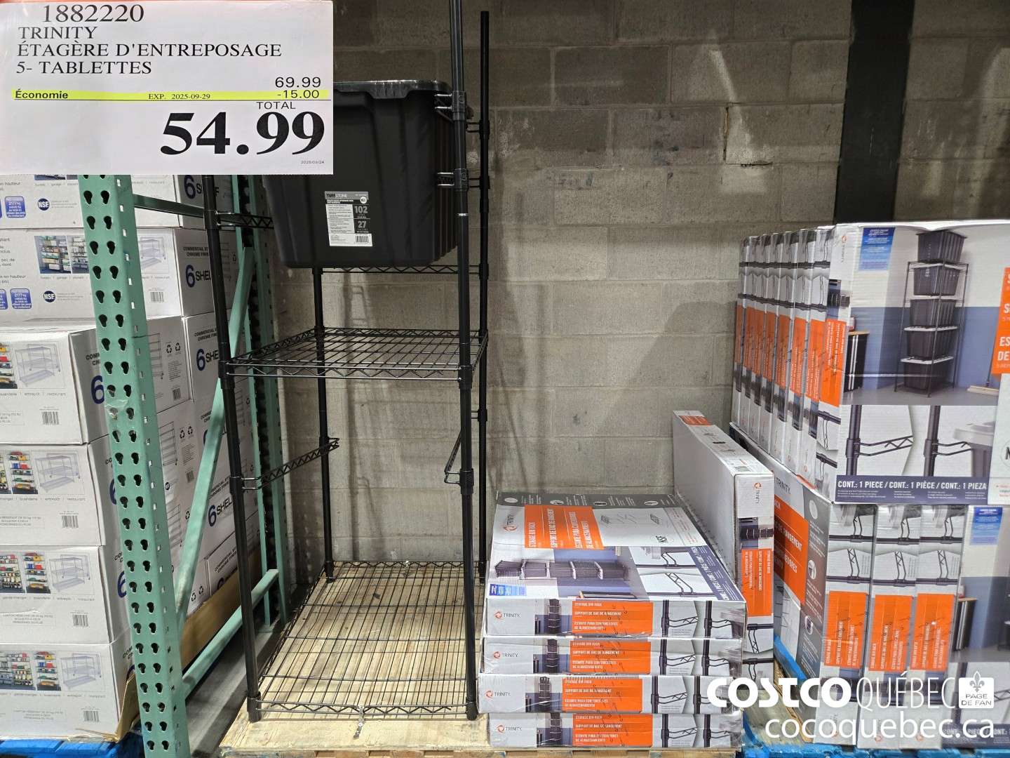 1882220 TRINITY ETAGERE D'ENTREPOSAGE 5- TABLETTES  ($15.00 INSTANT SAVINGS EXPIRES ON 2025-09-29) $54.99