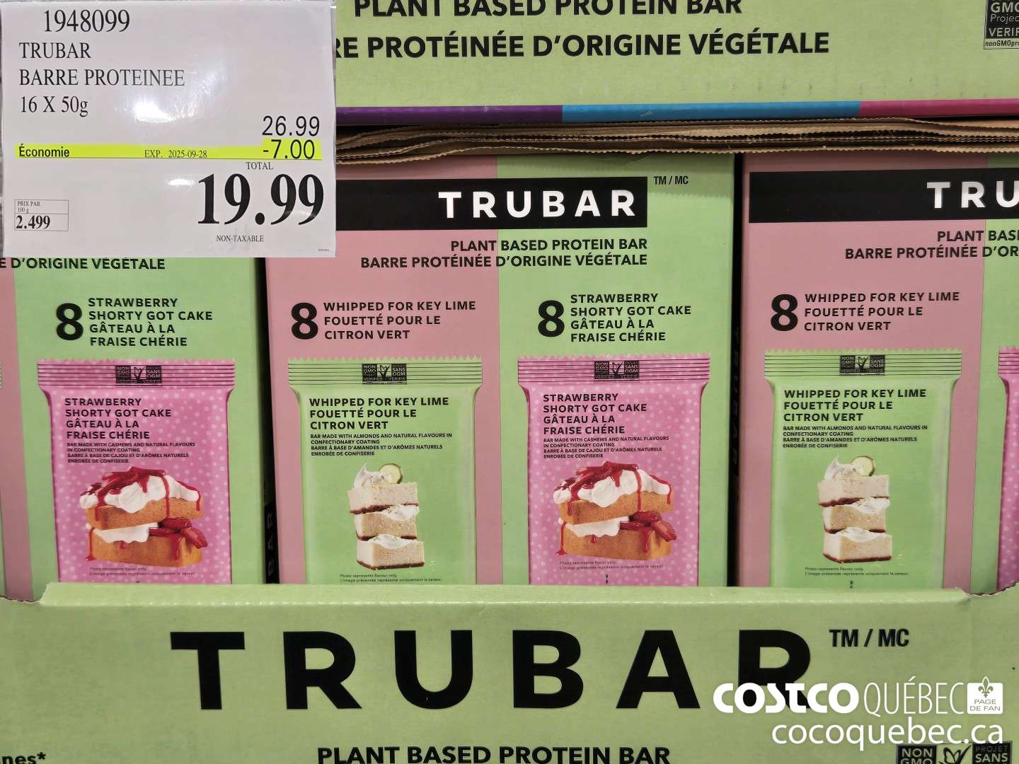 1948099 TRUBAR BAR PROTEINEE 16 X 50  ($7.00 INSTANT SAVINGS EXPIRES ON 2025-09-28) $19.99