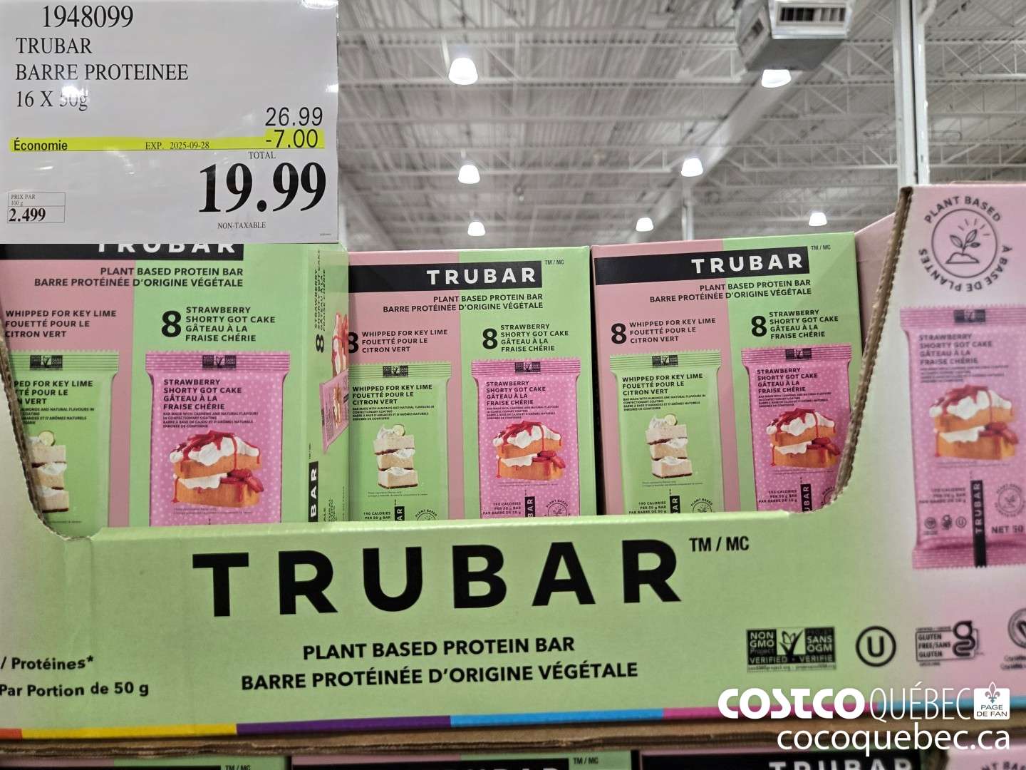 1948099 TRUBAR BAR PROTEINEE 16 X 50  ($7.00 INSTANT SAVINGS EXPIRES ON 2025-09-28) $19.99