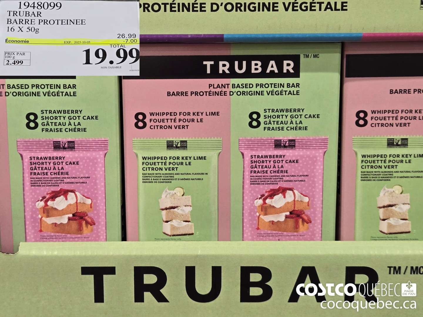 1948099 TRUBAR BAR PROTEINEE 16 X 50  ($7.00 INSTANT SAVINGS EXPIRES ON 2025-10-05) $19.99