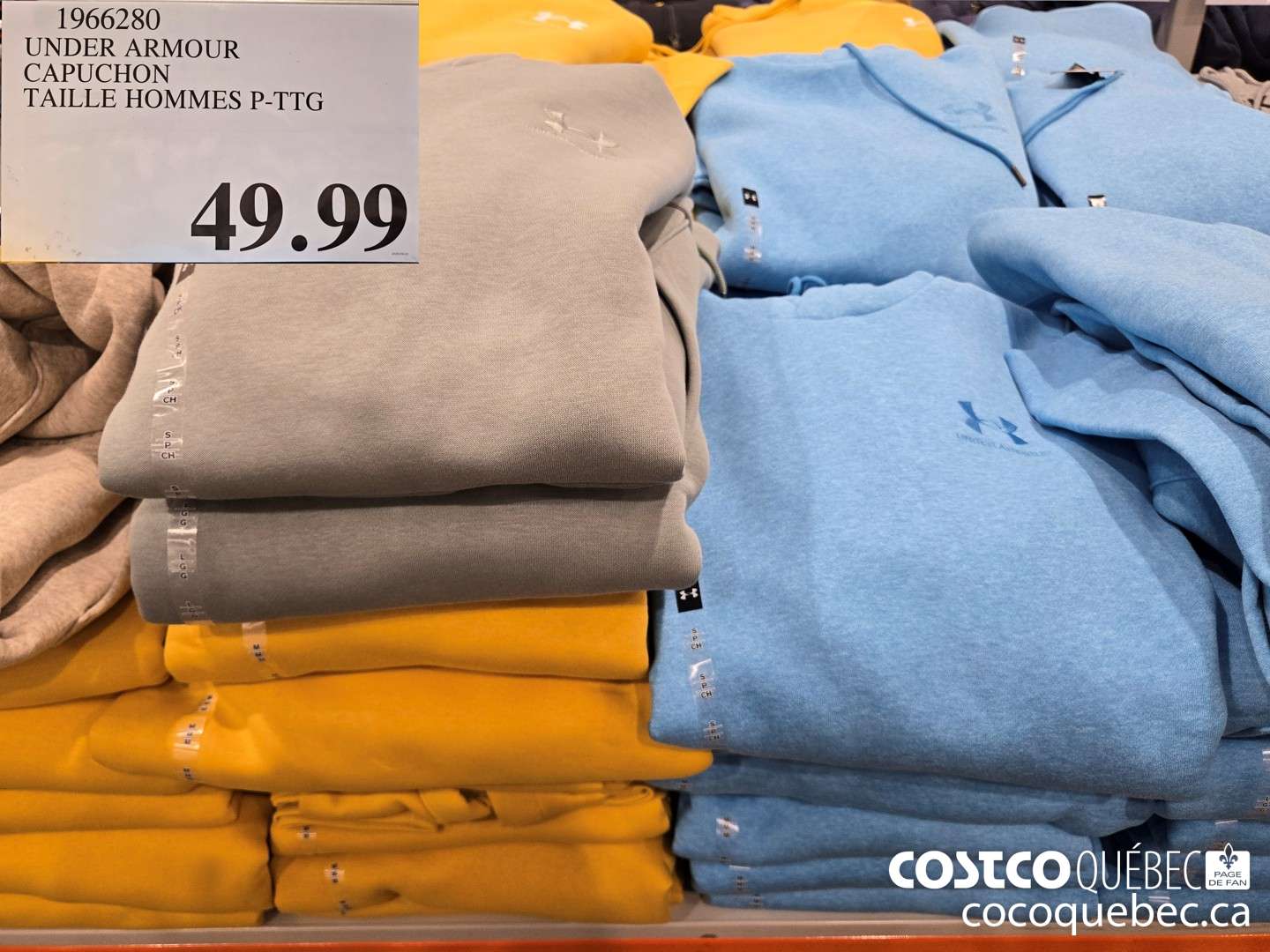 1966280 UNDER ARMOUR CAPUCHON TAILLE HOMMES P-TTG  $49.99