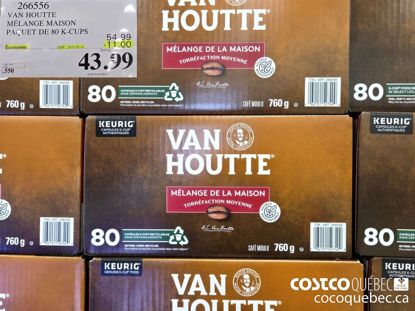 266556 VAN HOUTTE MELANGE MAISON PAQUET DE 80 K-CUPS $10100 OFF (EXPIRES ON 2025-09-14) $43.99