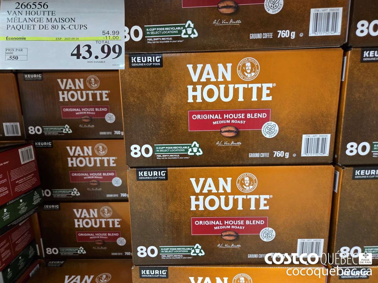 266556 VAN HOUTTE MELANGE MAISON PAQUET DE 80 K-CUPS ($10.00 INSTANT SAVINGS EXPIRES ON 2025-09-14) $43.99